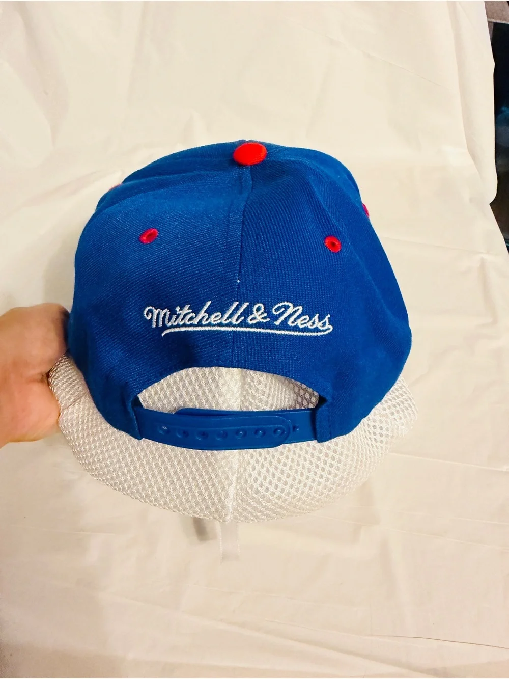 Mitchell & Ness Washington Bullets Snapback Hat NBA HWC Blue Red Green Brim